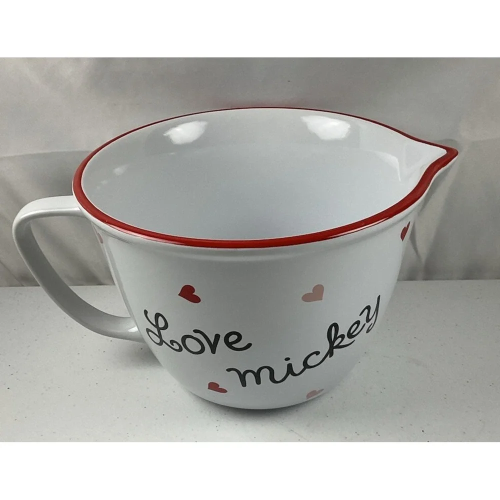 Disney Mickey & Minnie Mouse Mixing Bowl Valentines Day Love Hearts Large